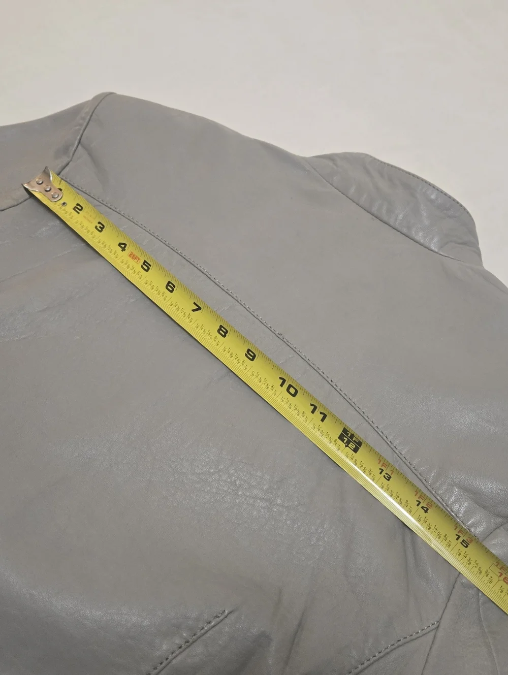 Bod & Christensen Notched Leather Jacket Blazer Single Button Grey Chic Womens L